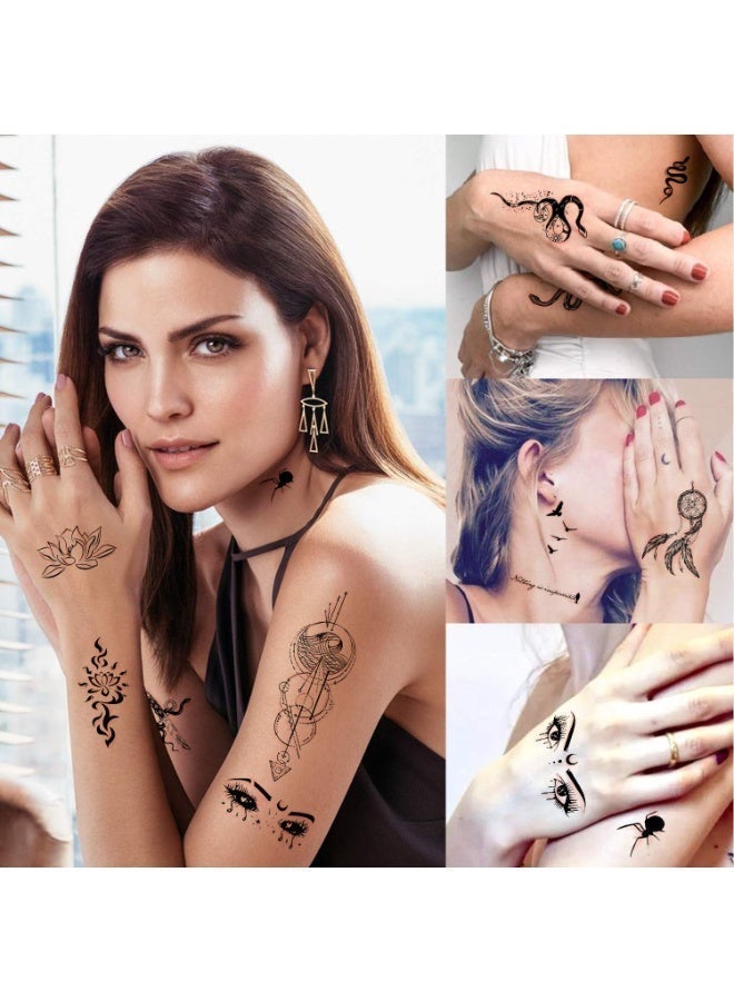Joudi Temporary Tattoo Stickers 30 Sheets - Waterproof Micro Fake Tattoos, Flowers, Spiders, Feathers, Animals, Butterfly Series Tattoos, Suitable for Kids, Adults, Men and Women - Image 4